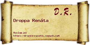Droppa Renáta névjegykártya